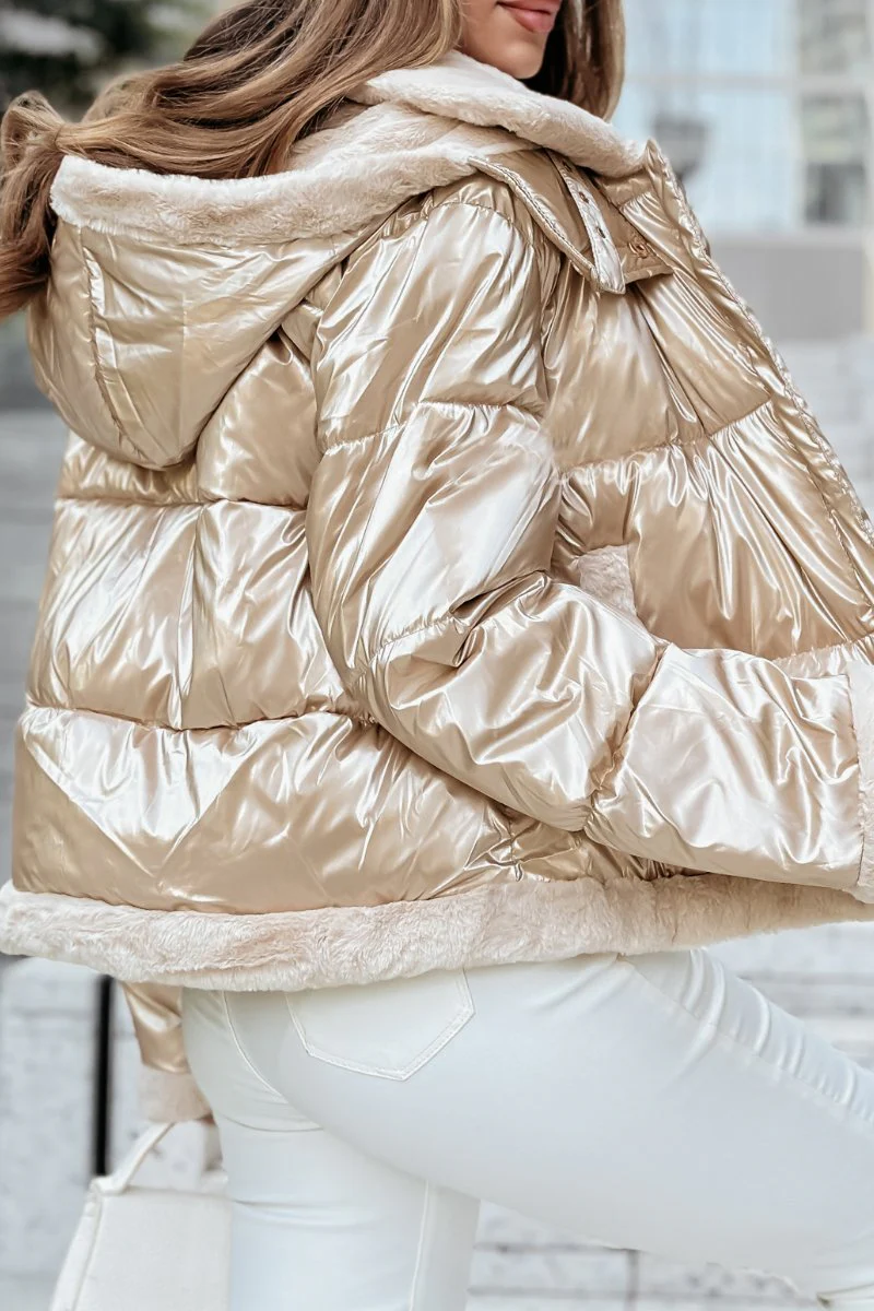 Women's Hooded Lapel Winter Fur Coat